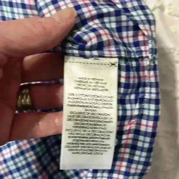 Ralph Lauren plaid men’s button-down with pink embroidered horse. Size medium. - Picture 7 of 10